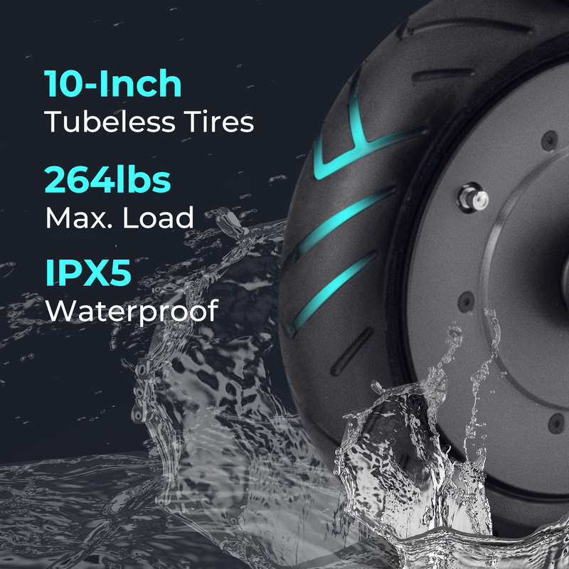Load image into Gallery viewer, introduction of the waterproof 10 inch tires of the Elite Max
