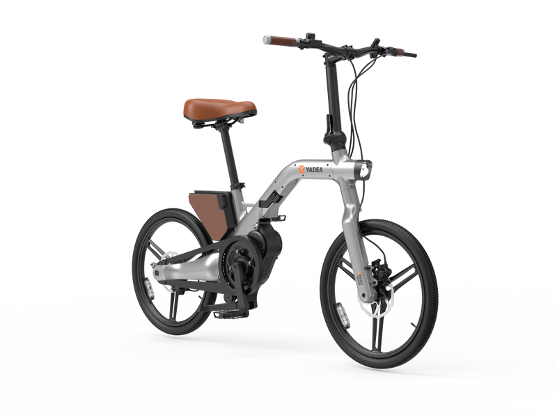 Load image into Gallery viewer, The right front side of grey Innovator Electric Bike
