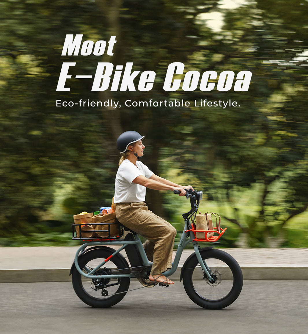 60 Miles Long Range Cargo Electric Bike Cocoa – Yadea Official Online Store