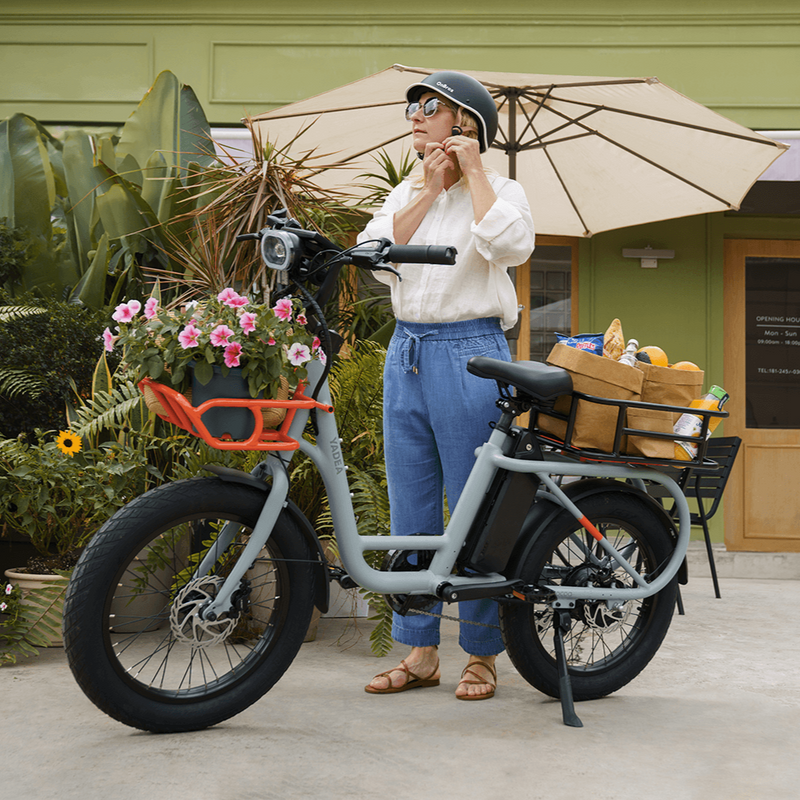 Load image into Gallery viewer, 60 Miles Long Range Cargo Electric Bike Cocoa Yadea Official Online Store

